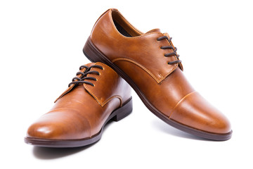 Brown shoes isolated on white background