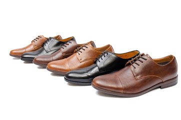 Selection of shoes isolated on white background