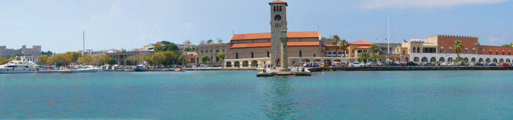 Mandraki Harbour on the Greek island of Rhodes 