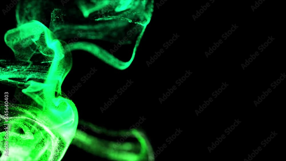 Poster 4k background, animation of complex particles simulation advection with turbulence streams, twirl an