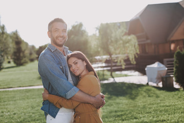 Happy married couple is spending weekend together