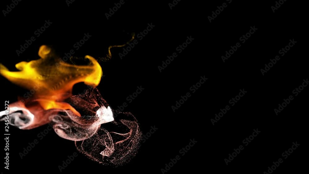 Poster 4k background, animation of complex particles simulation advection with turbulence streams, twirl an