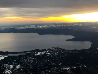 Lake Tahoe Aerial View of the Lake and Mountains