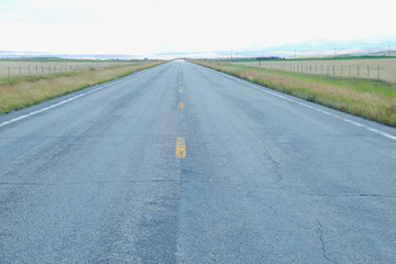 The long lonely highways near Glacier National Park.