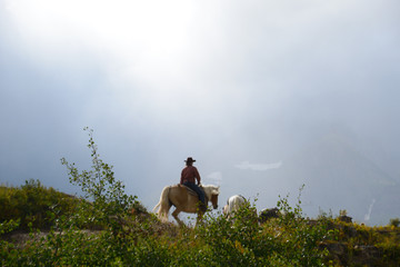 Horseback riding in Glacier National Park.