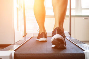 Man doing fitness on a treadmill