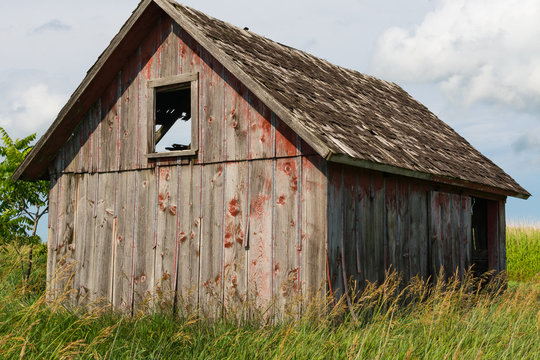 Old small wooden barn