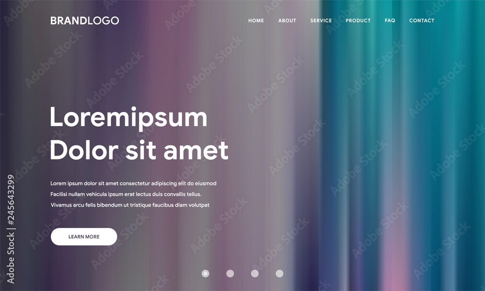 Poster modern vector design illustration of website or landing page with abstract wavy geometric background