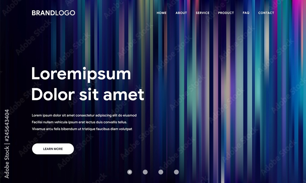 Poster modern vector design illustration of website or landing page with abstract wavy geometric background