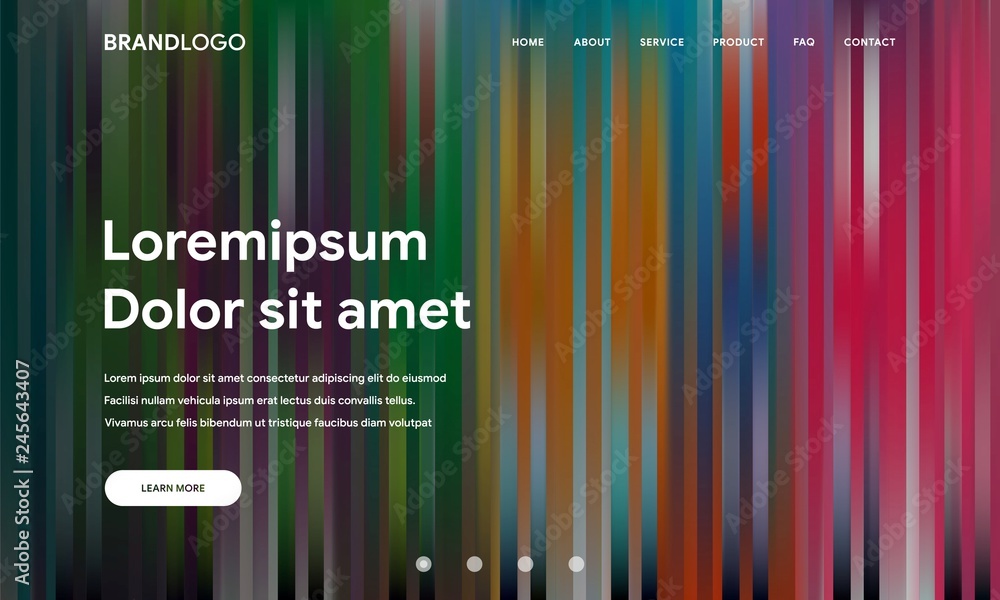 Poster modern vector design illustration of website or landing page with abstract wavy geometric background