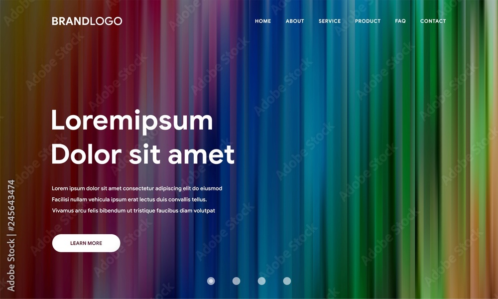 Poster modern vector design illustration of website or landing page with abstract wavy geometric background
