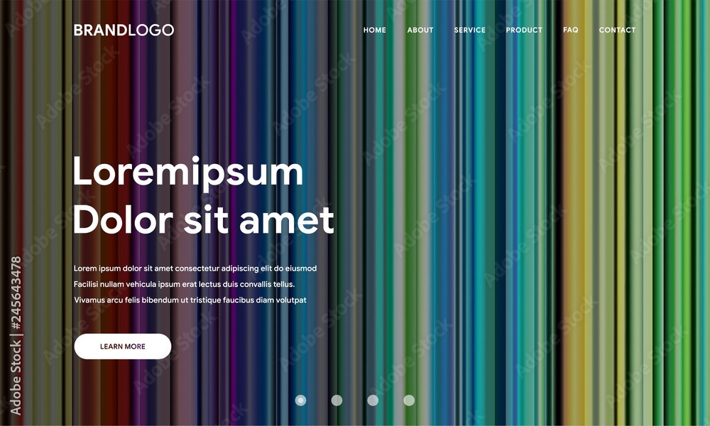 Poster modern vector design illustration of website or landing page with abstract wavy geometric background