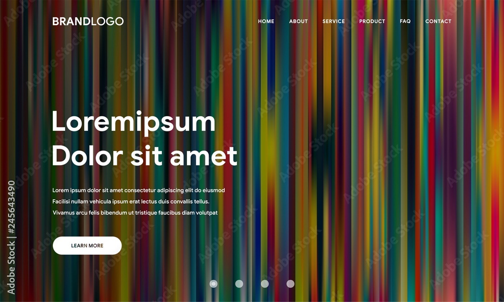 Poster modern vector design illustration of website or landing page with abstract wavy geometric background