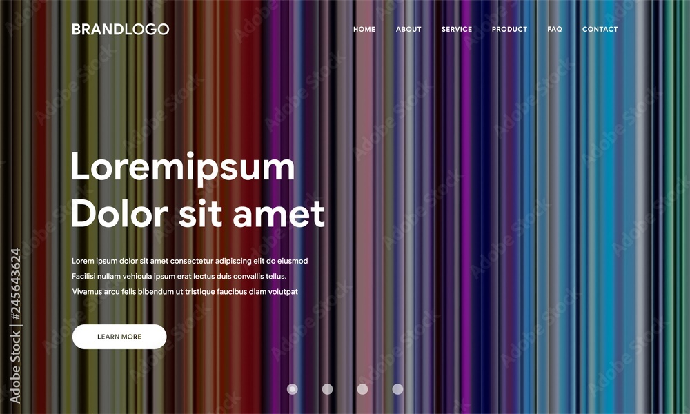 Poster modern vector design illustration of website or landing page with abstract wavy geometric background