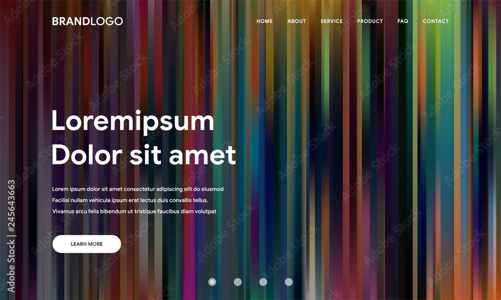 Poster modern vector design illustration of website or landing page with abstract wavy geometric background