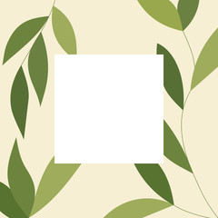 Frame with leaves, vector illustration
