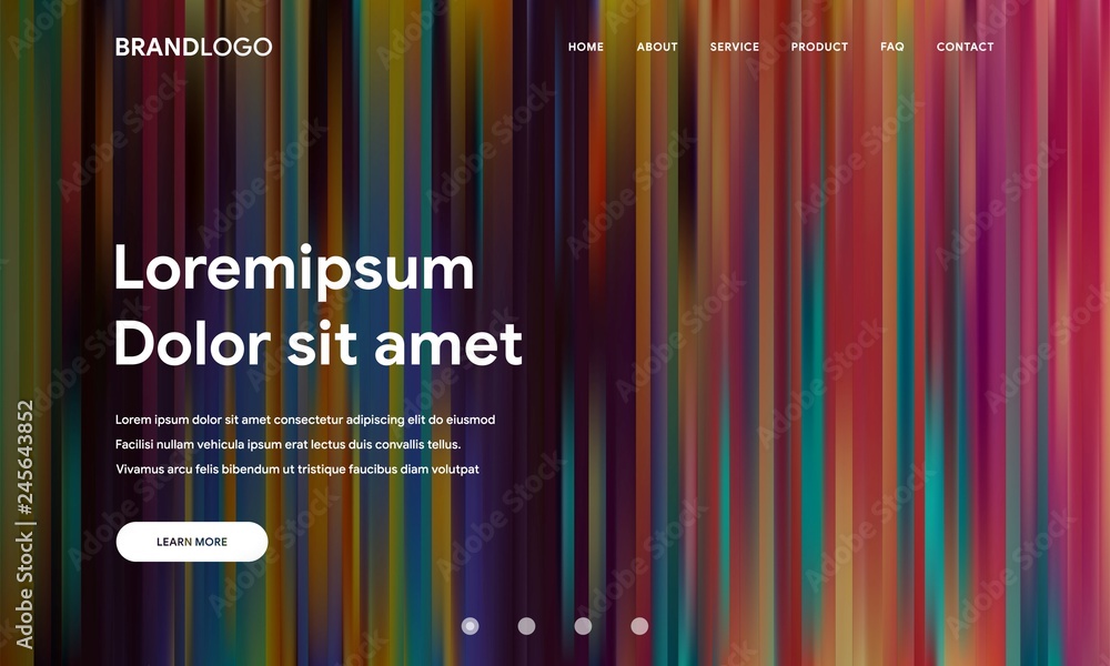 Poster modern vector design illustration of website or landing page with abstract wavy geometric background