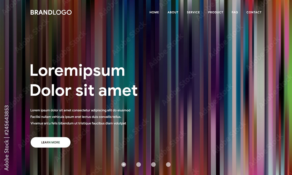 Poster modern vector design illustration of website or landing page with abstract wavy geometric background