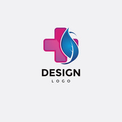 Vector logo design, medical icon and leaf