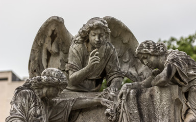 statue of an angel in cemetery