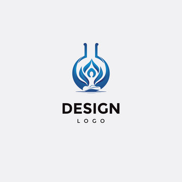 Vector logo design, lab icon and yoga spa
