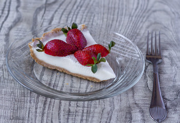 Pastel  de queso con fresas