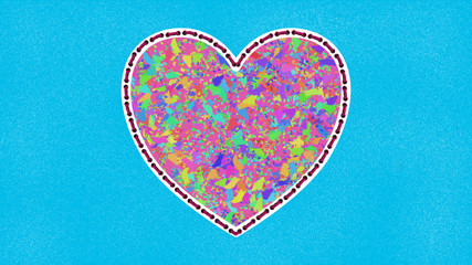 heart on a blue background