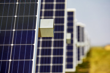 Solar photovoltaic panel iron bracket detail partial shooting