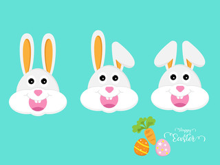 cute rabbit or bunny head