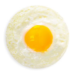 Fried egg isolated on white clipping path