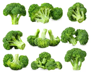 Fototapete Gemüse Brokkoli isoliert auf weißem Hintergrund