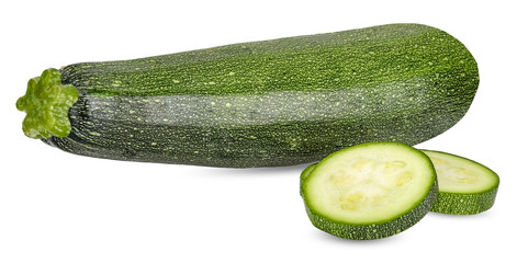 Zucchini isolated on white with clipping path