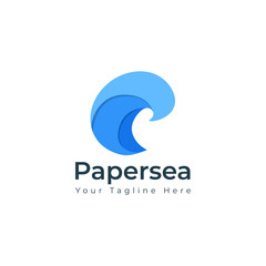 paper sea wave blue logo