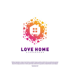 Love Home Logo Design Concept. Business Love House Logo Vector Template