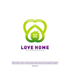 Love Home Logo Design Concept. Business Love House Logo Vector Template