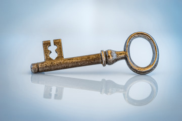Vintage golden door key