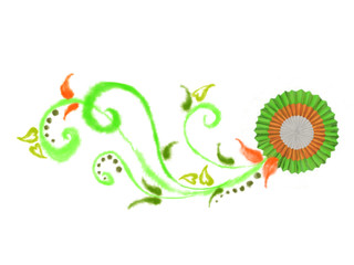 Green Swirls and Cockade Vignette. St. Patrick's Day Decorative Element.