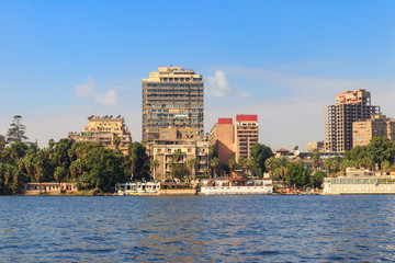 Obraz premium View of the Cairo city and Nile river in Egypt