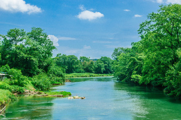 River and countryside scenery in spring