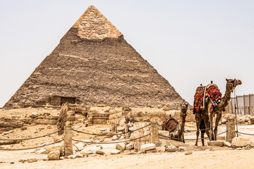 The Great Pyramids of Giza desert near Cairo in Egypt unesco cultural heritage