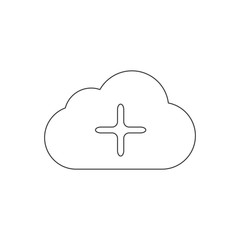 cloud and add outline icon vector design illustration