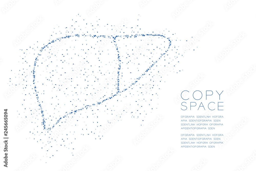 Aufkleber liver shape abstract geometric polygon square box and triangle pattern, medical science organ concep