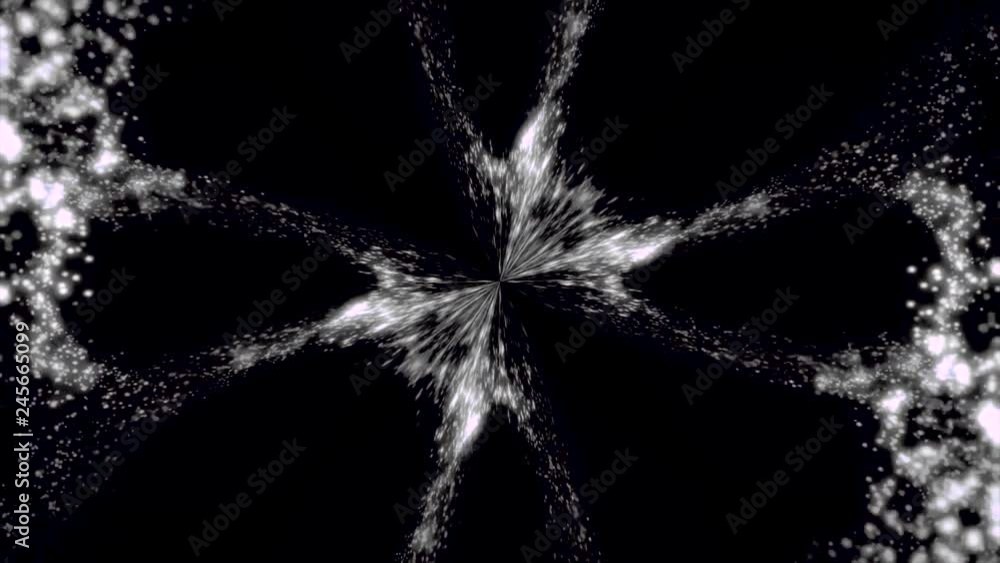 Aufkleber abstract, monochrome symmetric pattern of feathers on black background, seamless loop. kaleidoscopic