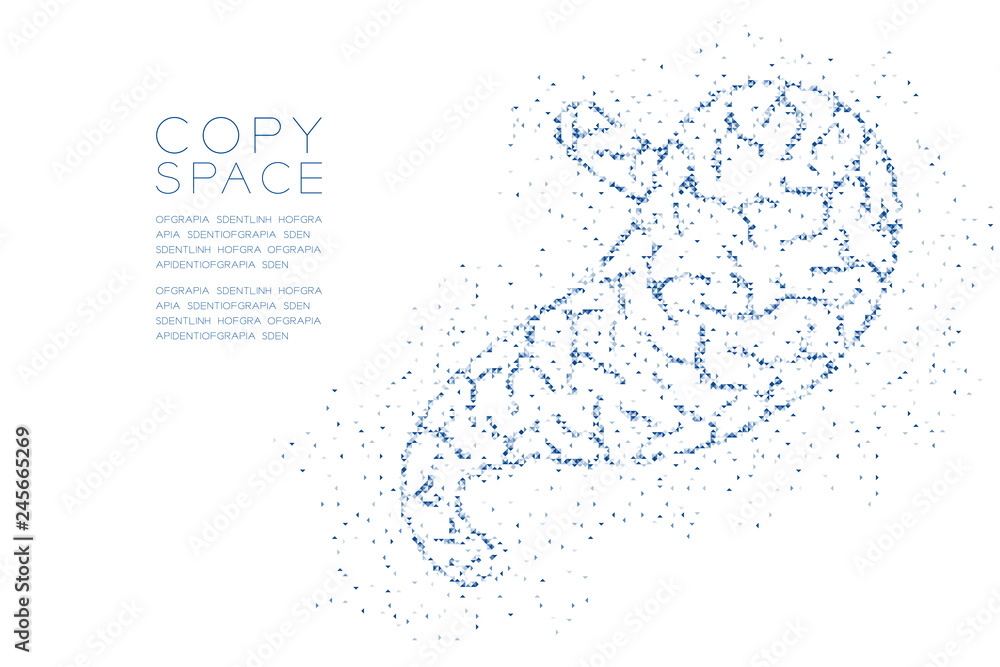 Poster stomach shape abstract geometric polygon square box and triangle pattern, medical science organ conc