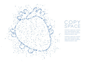 Obraz premium Heart shape Abstract Geometric Square box pixel pattern, Medical Science Organ concept design blue color illustration isolated on white background with copy space, vector eps 10