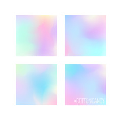 Set of 4 pastel colors gradiend background designs