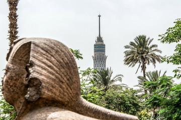 EGYPT Cairo Tower, 187 metres tall concrete tower inspired by the ancient lotus. At the base have...