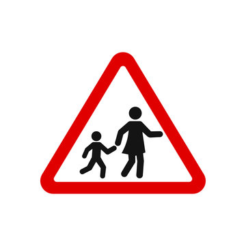 triangle pedestrian school crossing sign