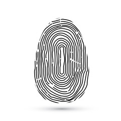 Fingerprint icon isolated on write. Security access authorization system. Biometric technology for person identity. Identification system concept. Electronic signature.