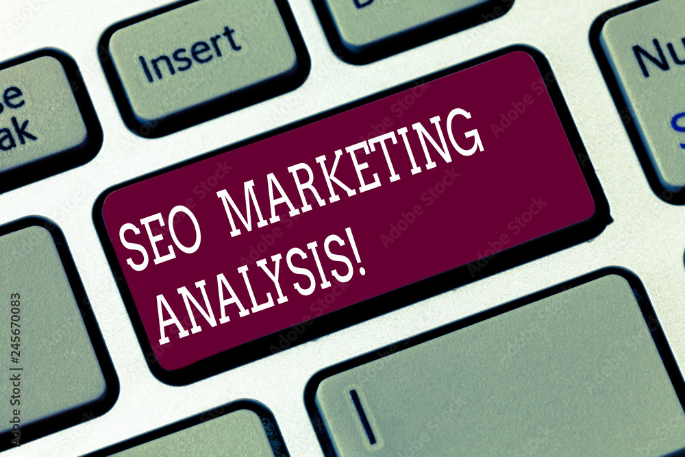 Fototapete word writing text seo marketing analysis. business concept for improve a given website s is ranking 